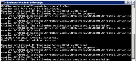 force replication between domain controllers.